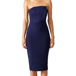 Misha Collection Navy Asymmetrical Dress